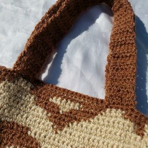 Crochet Stereo Hearts Tote Bag