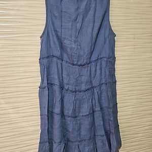 Branded Embroidered Blue Dress