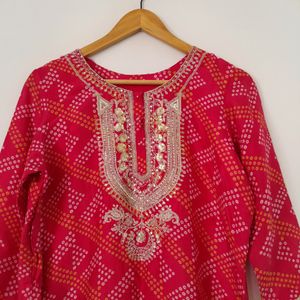 Pink Printed Kurta (Women's)