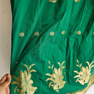 Ethnic Skirt & Blouse Green | Pattupavada