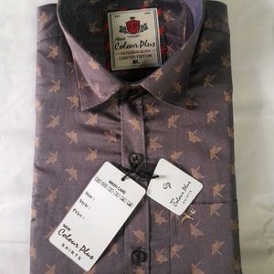 Men's Printed Casual Purple Shirt Cotton Formal XL