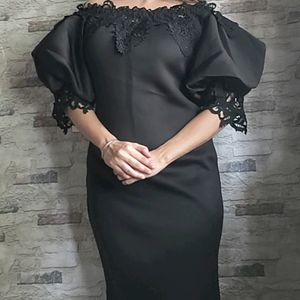 Jet Black Party Gown