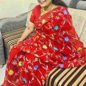 FESTIVE SPECIAL HEAVY RED SAREE