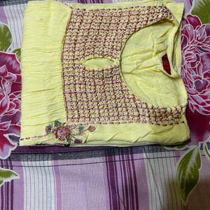 W Lime Yellow Kurta Size XXL