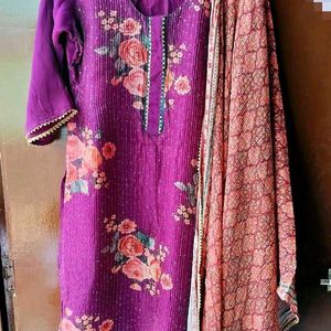 Kurta Set With Palazzo And Dupatta