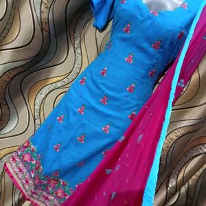 Beautiful Blue Embroidery Suit