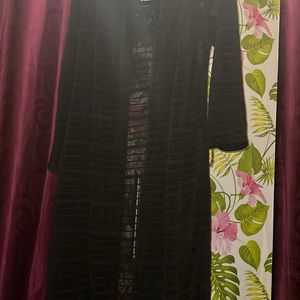 Black Transparent Long Shrug