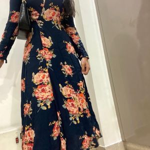 Zara Floral Midi Wrap Dress