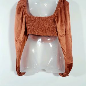 Rust Satin Western Top(women's)