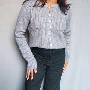 Cropped Button knit Cardigan