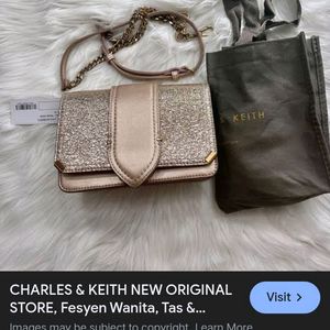 CHARLES & KEITH Rose Gold Sling Bag