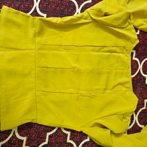 Mustard Blouson CROP TOP