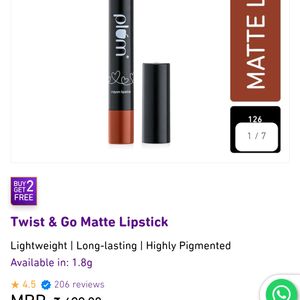 Plum Dear Fiery Matte Lipstick