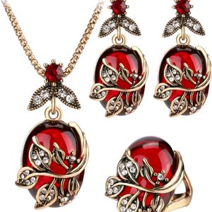 New Capris Red Gem Stone Jewellery Set