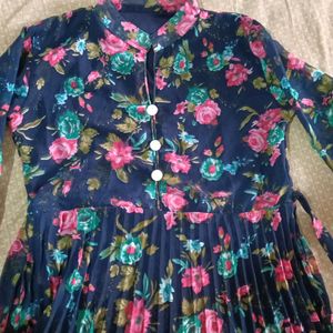 Blue Flower Frock/Kurti