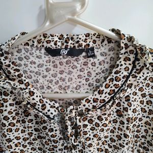Cheetah Print Formal Top