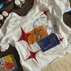 Hand Painted Pinteresty Crop Top