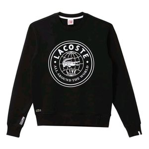 LACOSTE BLACK REGULAR FIT LOGO SWEATSHIRT