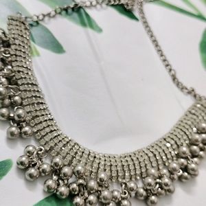 Jwellery Set Necklace Earrings Silver Oxidised