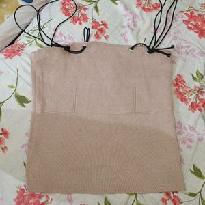 Beige Tube Top With Double Strips(Never Worn)