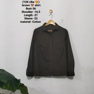 Dark Chocolate 🍫 Brown Shirt Y2k