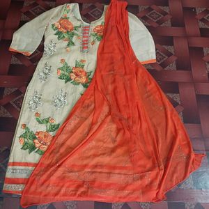 Price Drop For TodayTissue Silk  Kurti With Chunni