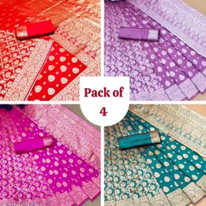 Pack Of 4 Combo Sarees For Women