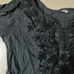 Black Chikankari Short Kurti