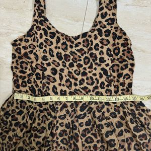 Animal Print Mid Knee Length Dress