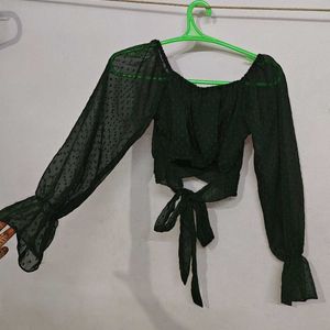 Olive Green Crop Top