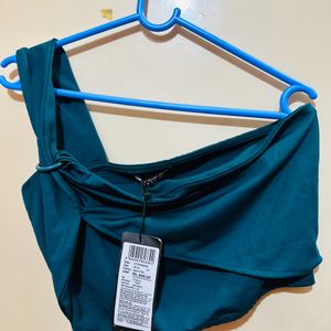 Teal Colour Crop Top