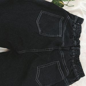 6 Pockets Black Cargo Jeans