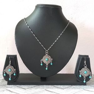 Charisma Silver Blue Jewellery Set