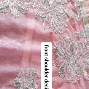 Peach Embroidered Saree