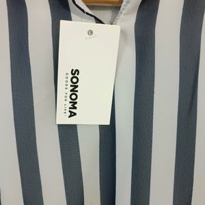 Sonoma Navy Blue Striped Blousen Top (Women's)