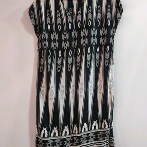 vera moda Women's black with white printed Kurti