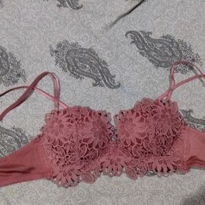 3D Flower Printed Full Coverage Padded Bra