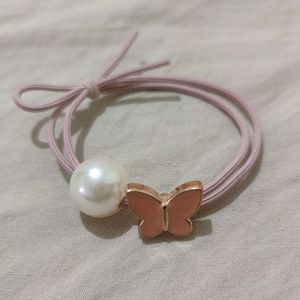 Korean Aesthetic Pearl Butterfly Charm Rubber Band