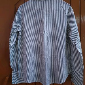 White And Blue Striped Shirt