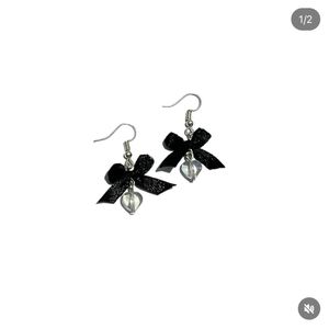 Black Bow Earrings