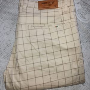 Cream Checked Print Pant (Mens)