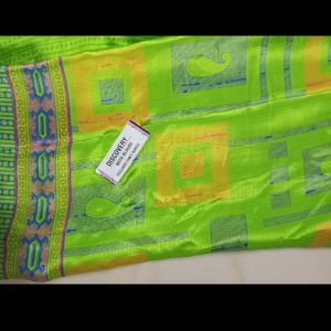 Parrot Green Butter Silk Saree