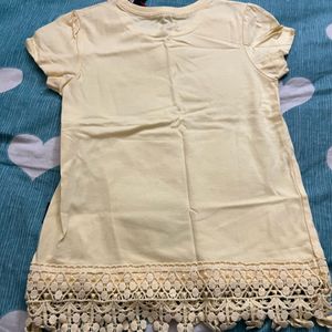 Girls (7-8y) Yellow Lace Top