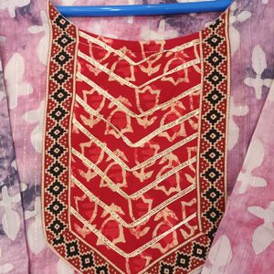 Pink & Purple Chanderi Batik With Pocket Kurti