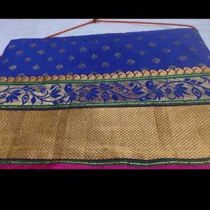 Blue + Pink Combination Saree