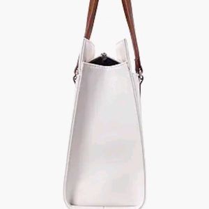 Lino Perros White Big Tote Hand Bag Clutch