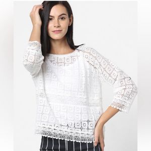 ONLYLace Pattern Round Neck