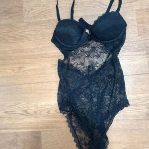 Combo Panty And Sexy Backless Lace Bodysuit 🖤