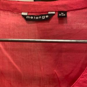 MELANGE by Lifestyle Mandarin Collar-Cotton Kurta