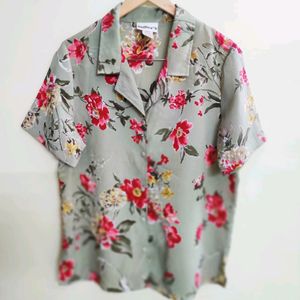 Green Floral Shirt Size-42